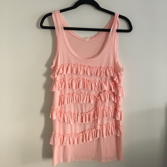 J.Crew Pink Ruffle Tank - Picture 1 of 6